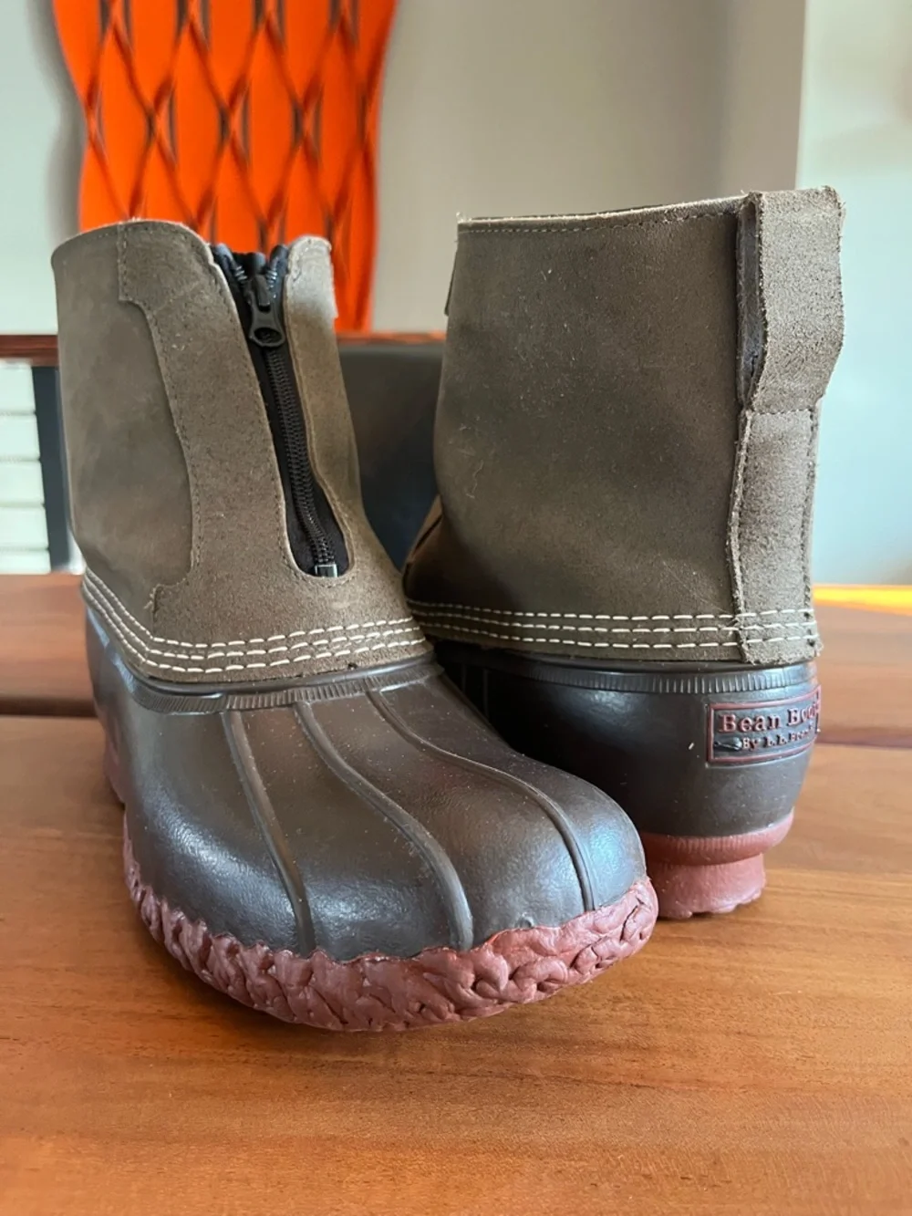 LL Bean Boots Fleece Plaid Lined Primaloft Waterproof USA Made Mens 11 M Brown